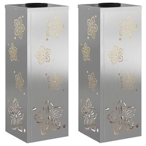 vidaXL Lumi&egrave;re de chemin LED solaire 2 pc Blanc chaud 18 x 18 x 50 cm