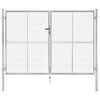 vidaXL Portail de jardin en acier galvanis&eacute; 306x175 cm argent
