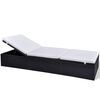vidaXL Chaise longue Noir polyrotin