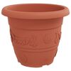 vidaXL Pot &agrave; fleurs rond 24 pcs Rouge brique &Oslash; 26 x 21,5 cm Plastique