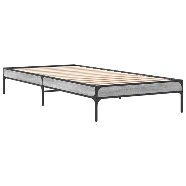 vidaXL Cadre de lit sans matelas sonoma gris 100x200 cm