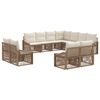 vidaXL Ensemble de canap&eacute; de jardin 11 pcs Beige polyrotin