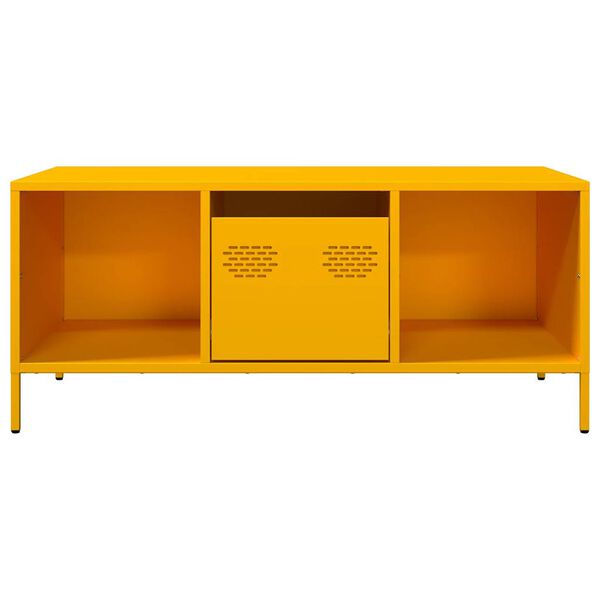 vidaXL Table basse jaune moutarde 101,5x50x43,5cm acier lamin&eacute; &agrave; froid
