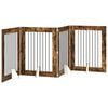 vidaXL Porte de chien pliable avec supports 4 pc Ch&ecirc;ne fum&eacute; 321 cm