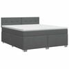 vidaXL Lit boxspring avec matelas Gris fonc&eacute; 140 x 200 cm Tissu