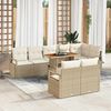vidaXL Ensemble de canap&eacute; de jardin avec coussin 9 pcs Beige et cr&egrave;me