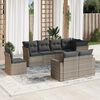 vidaXL Salon de jardin 8 pcs avec coussins gris r&eacute;sine tress&eacute;e