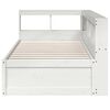 vidaXL Lit biblioth&egrave;que sans matelas blanc 100x200 cm bois pin massif