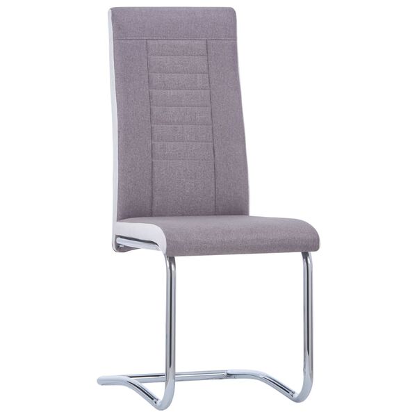 vidaXL Chaises &agrave; manger cantilever lot de 4 taupe tissu