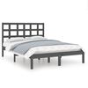 vidaXL Cadre de lit sans matelas gris 120x190 cm bois massif