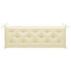 vidaXL Banc Batavia avec coussin blanc cr&egrave;me 150cm Bois de teck massif