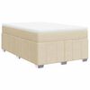 vidaXL Sommier &agrave; lattes de lit avec matelas Cr&egrave;me 120x200 cm Tissu