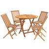 vidaXL Ensemble bistro de jardin pliant 5 pi&egrave;ces Naturel
