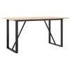 vidaXL Table &agrave; manger cadre en O 140x80x75 cm bois de pin massif acier
