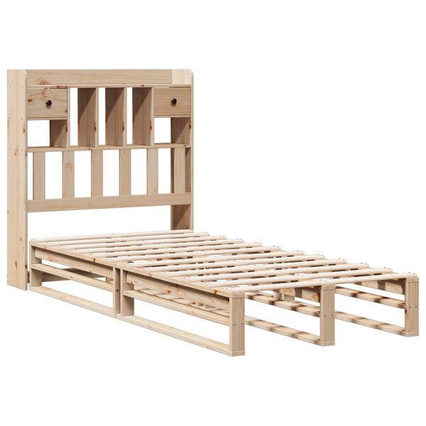vidaXL Lit biblioth&egrave;que sans matelas 90x200 cm bois de pin massif