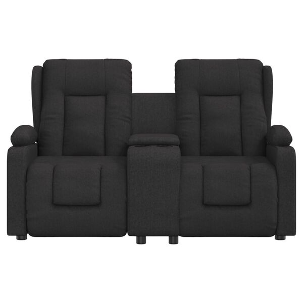 vidaXL Fauteuil de massage inclinable et porte-gobelets 2 places noir