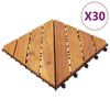 vidaXL Tuiles de terrasse 30 pcs Marron 30x30 cm Bois massif d'acacia