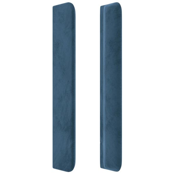 vidaXL T&ecirc;te de lit avec oreilles Bleu fonc&eacute; 203x16x118/128 cm Velours