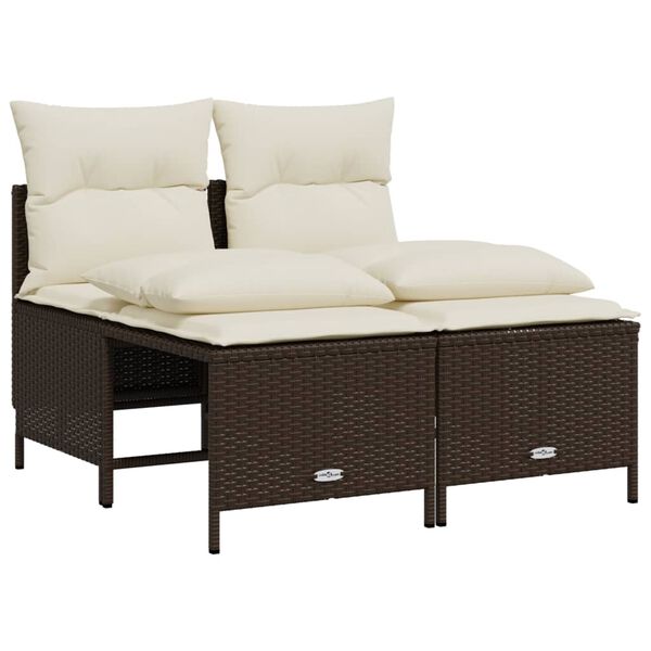 vidaXL Salon de jardin avec coussins 5 pcs marron r&eacute;sine tress&eacute;e