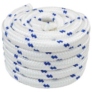 vidaXL Corde de bateau 3 mm 5 m Blanc et bleu PP