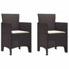 vidaXL Chaise de jardin 2 pcs Marron 53 x 49 x 85 cm Polypropyl&egrave;ne