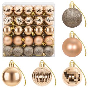 vidaXL Ensemble de boules de No&euml;l 100 pc Or rose 4 cm Polystyr&egrave;ne