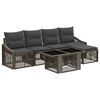 vidaXL Ensemble de canap&eacute; de jardin 6 pc Gris et Gris fonc&eacute; polyrotin
