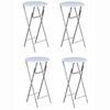 vidaXL Table de bar 4 pcs avec dessus de table en MDF Blanc