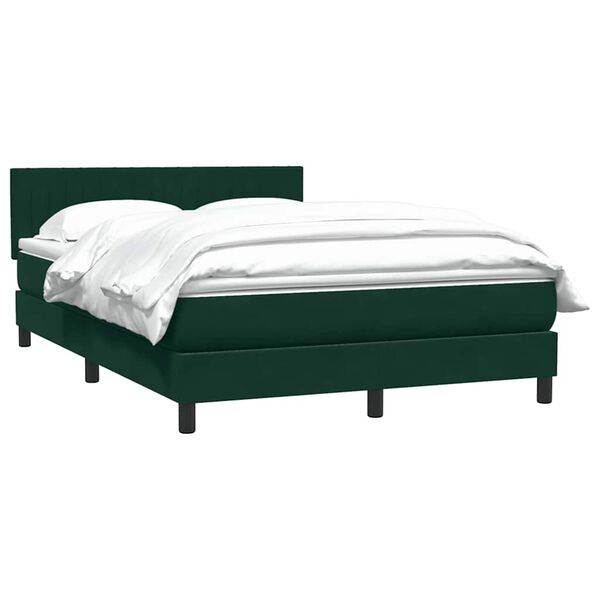 vidaXL Sommier &agrave; lattes de lit et matelas vert fonc&eacute; 160x220cm velours