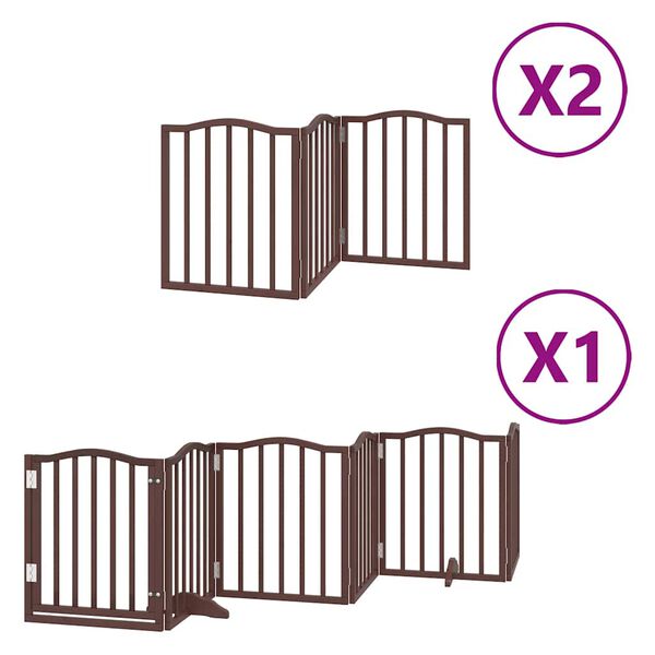 vidaXL Barri&egrave;re pour chien porte pliable 12 panneaux bois de peuplier