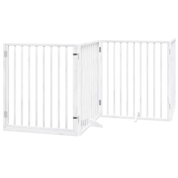 vidaXL Barri&egrave;re pour chien porte pliable 8panneaux blanc bois peuplier