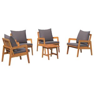 vidaXL Ensemble bistrot 5 pc Marron Bois d'Acacia Massif