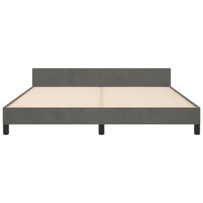 vidaXL Cadre de lit sans matelas gris foncé 180x200 cm velours