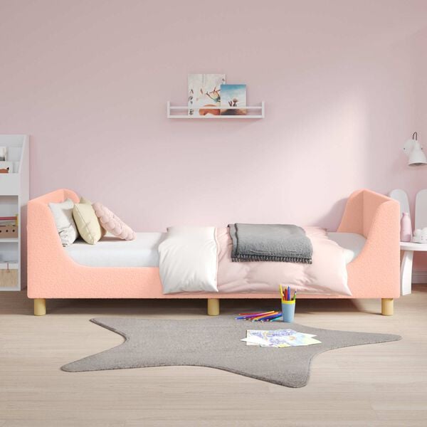 vidaXL Cadre de lit pour enfants avec t&ecirc;te de lit Rose 90 x 200 cm