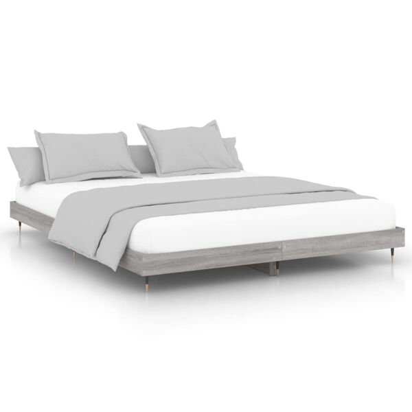 vidaXL Cadre de lit sans matelas sonoma gris 140x200 cm