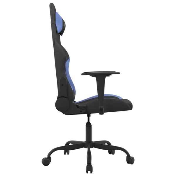 vidaXL Chaise de jeu Noir et bleu Tissu