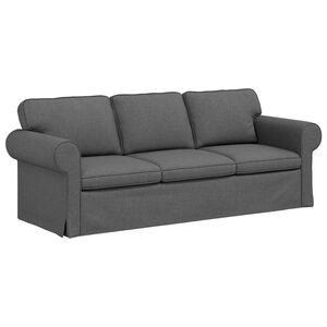 vidaXL Canap&eacute; Gris fonc&eacute; 215 x 82 x 80 cm tissu