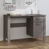 vidaXL Bureau HAMAR Gris clair 113x50x75 cm Bois massif de pin