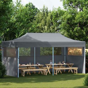 vidaXL Tente de r&eacute;ception pliable avec parois 3x6 m anthracite