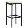 vidaXL Ensemble de bar de jardin 7 pcs noir bois massif acacia rotin