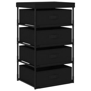 vidaXL &Eacute;tag&egrave;re de rangement avec 4 paniers en tissu Acier Noir