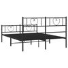vidaXL Cadre de lit m&eacute;tal sans matelas avec pied de lit noir 160x200cm
