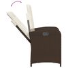 vidaXL Ensemble à manger de jardin 3 pcs et coussins marron poly rotin