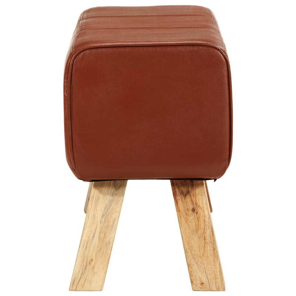 vidaXL Banc de bok de gymnastique marron 110 cm cuir véritable et bois