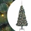 vidaXL Sapin de No&euml;l artificiel pr&eacute;-&eacute;clair&eacute; avec set de boules 120 cm