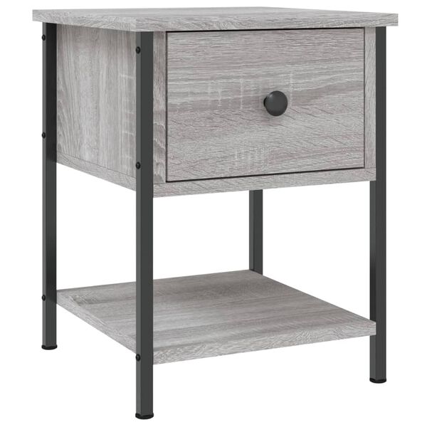vidaXL Table de chevet sonoma gris 34x35,5x45 cm bois d'ing&eacute;nierie