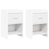 vidaXL Tables de chevet 2 pc Blanc 40 x 30 x 60 cm Bois d'ing&eacute;nierie