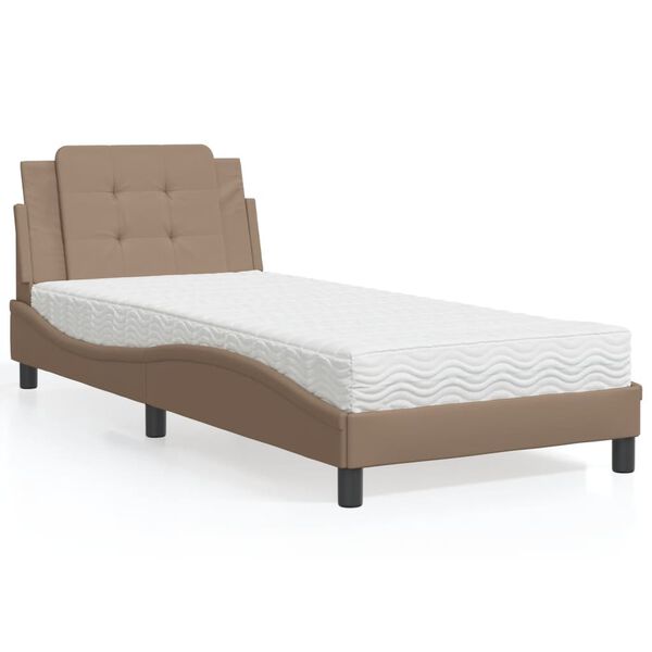 vidaXL Cadre de lit sans matelas Zadar cappuccino 90x190 cm similicuir