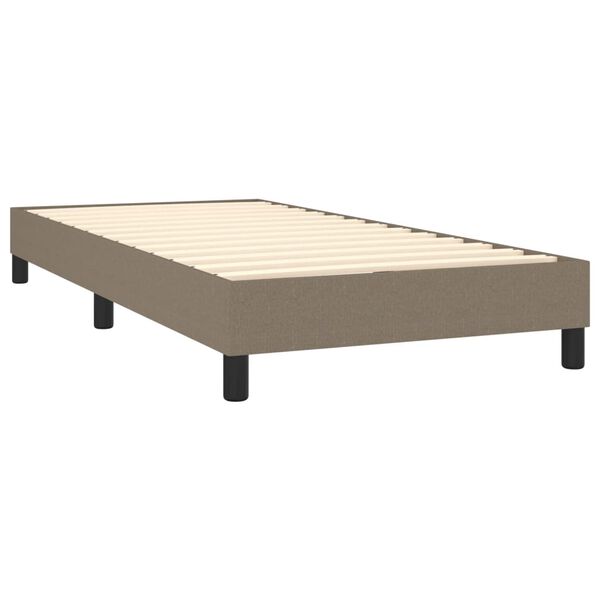 vidaXL Sommier &agrave; lattes de lit avec matelas Taupe 90x190 cm Tissu
