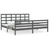 vidaXL Cadre de lit sans matelas gris 200x200 cm bois massif
